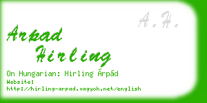 arpad hirling business card